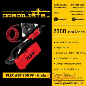 FLEX WST 700 VV žirafa za brušenje gleta – izdavanje